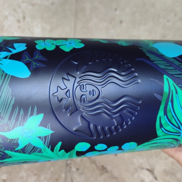 Starbucks Limited Edition Summer 2022 Teal Forest Floral Stainless Steel 24oz - Picture 7 of 7
